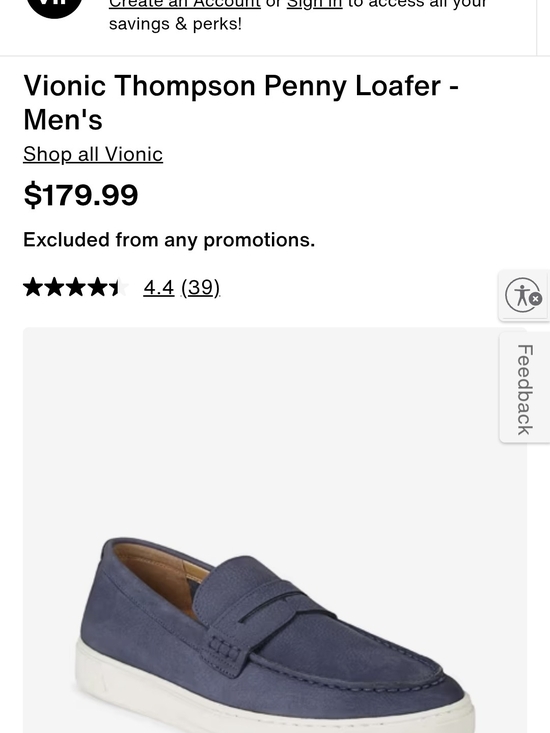 Vionic Navy Suede Penny Loafers with White Platform main image 5